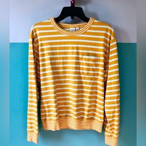 Gap Yellow Stripe Pocket Sweater